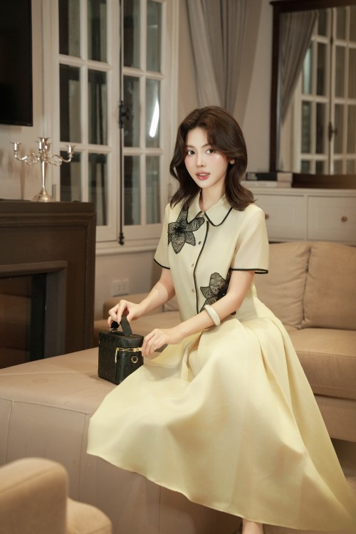 Sixdo Dark Cream Organza Blouse